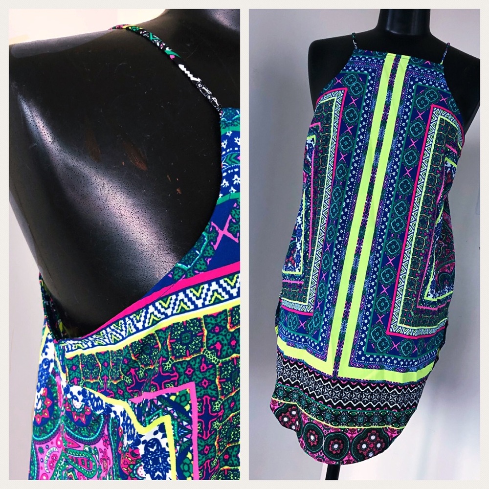 Multicolored Print Derek Heart Sleeveless Top